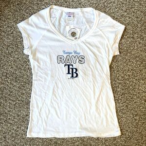 NWT MLB Genuine Merchandise Tampa Bay Rays T-Shirt Womens Size L Baseball Studs